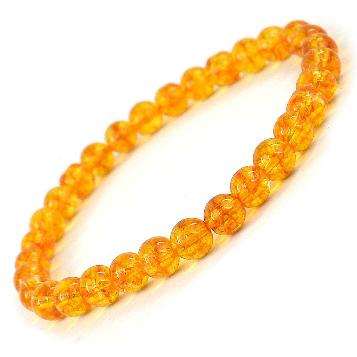Citrine bracelet with round beads known for uplifting energy and attracting prosperity.