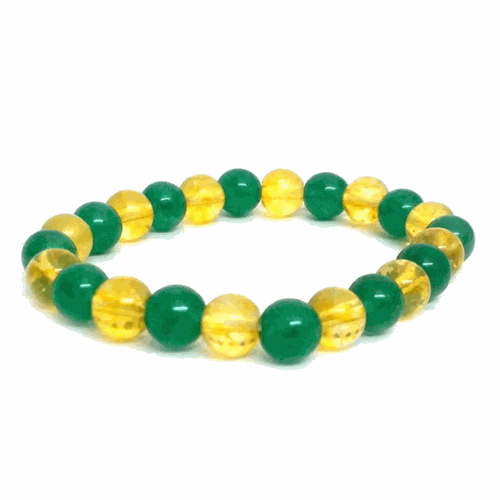 Green Aventurine and Citrine bracelet for prosperity and success.