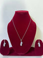 The Rosavelle Drop set with silver pendants and earrings featuring diamond substitute stones.
