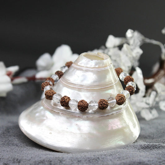Rudraksha white crystal mix Bracelet