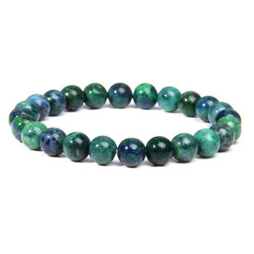 Azurite bracelet with blue crystal beads for intuition and spiritual insight.