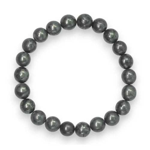 Pyrite bracelet with black beads for protection and prosperity.