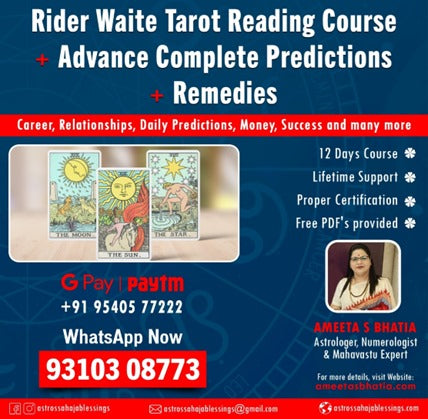 Tarot Reading Course Recordings featuring Rider Waite deck and expert guidance.