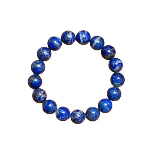 Lapis bracelet with deep blue lapis lazuli stones enhancing intuition and promoting clarity.