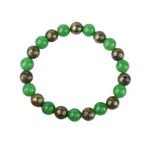 Green Aventurine & Pyrite Bracelet for grounding and prosperity.