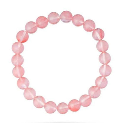 Rose Quartz Bracelet with round pink beads promoting love and emotional healing.
