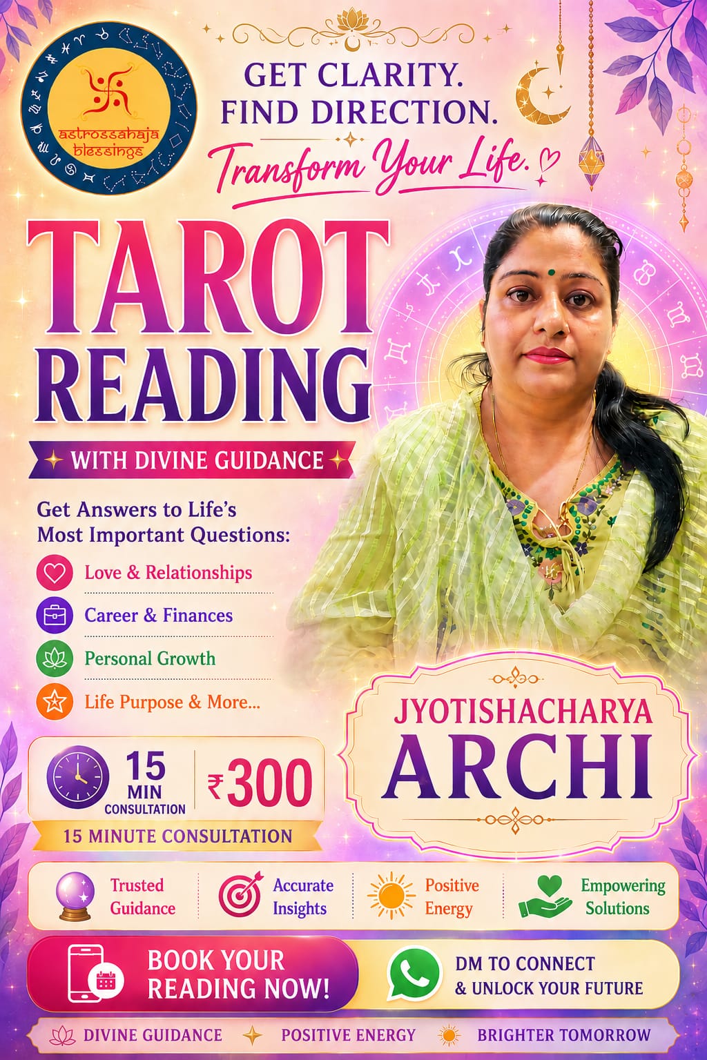15 Mins online Tarot Consultation - Acharya Archi
